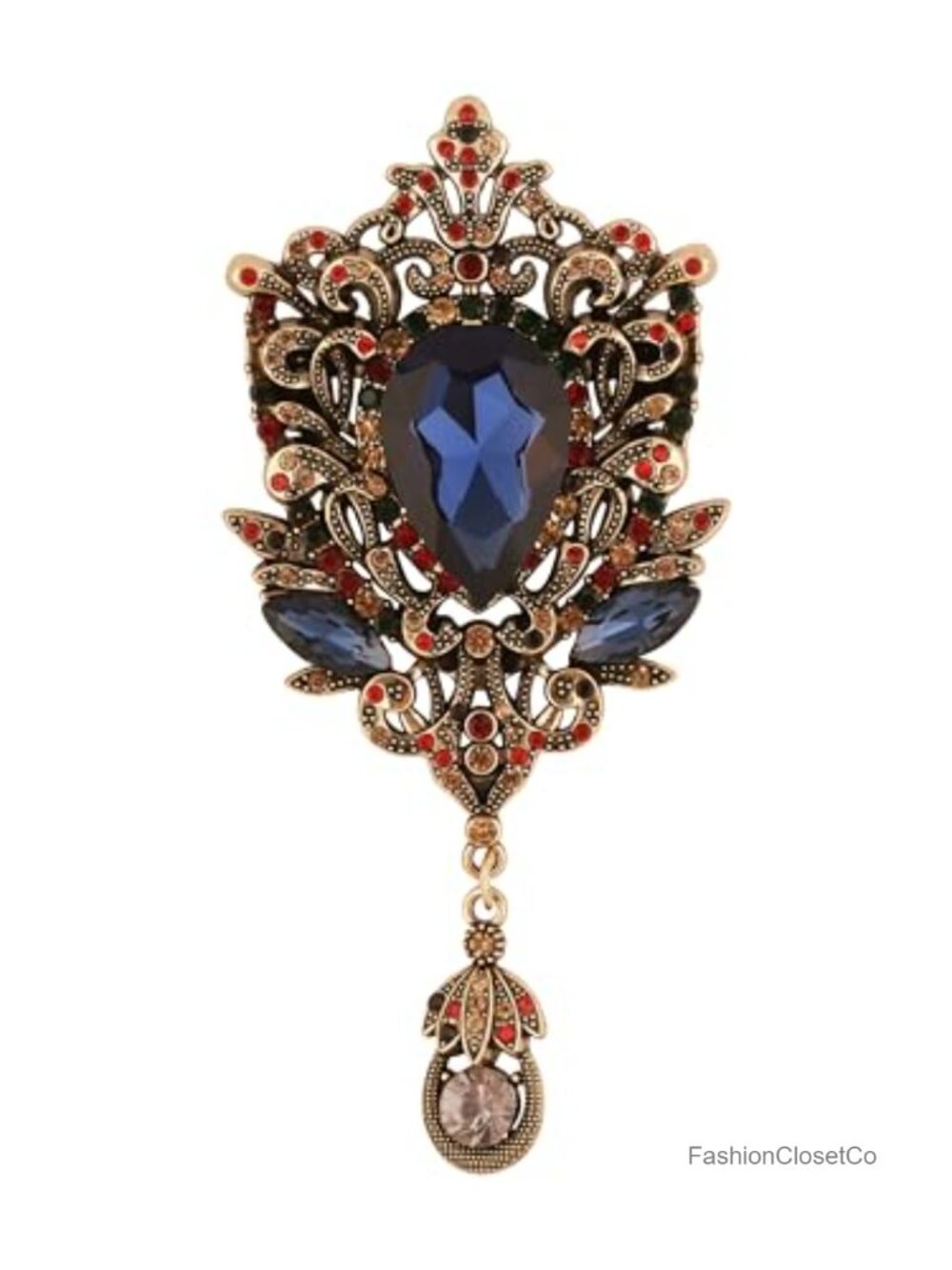 Large Antique Gold Tone Victorian Cameo Brooch Pin Women's Jewelry